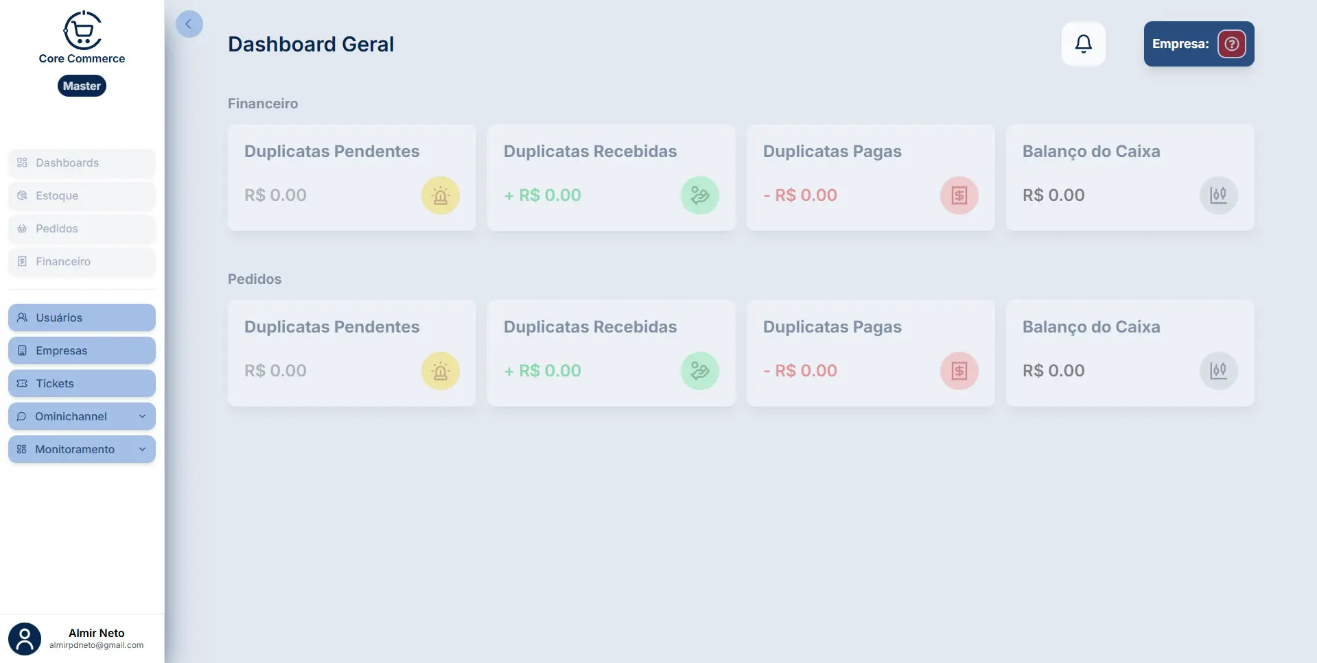 Screenshot do projeto Core Commerce